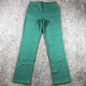 Gloria Vanderbilt Amanda Jeans Womens 8 Long Green High Rise Straight Stretch